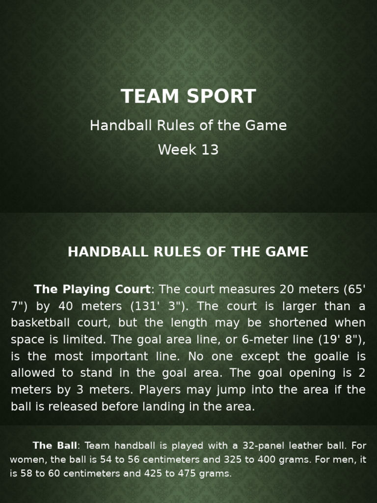 Handball Game Rules Explained | PDF | Ball Games | Athletic Sports