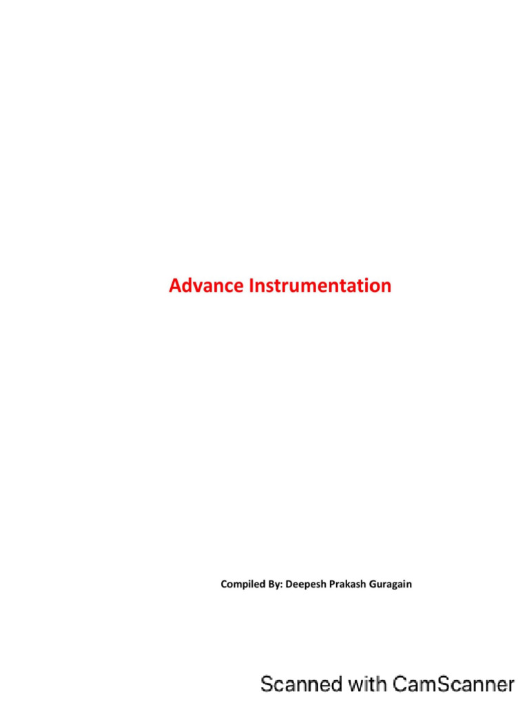 Advance Instrumentation Final Note | PDF