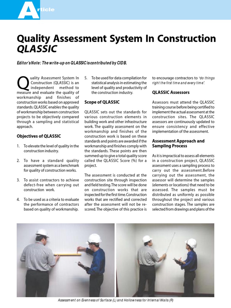 QLASSIC Quality Assessment Overview | PDF | Quality Assurance ...