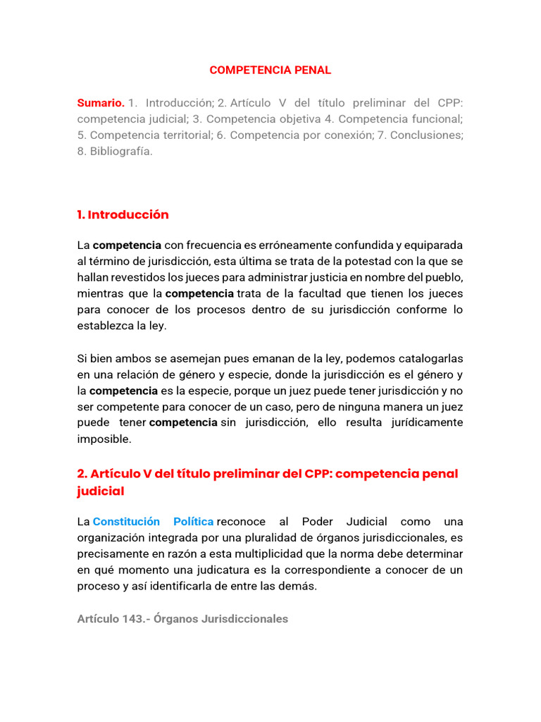 Competencia en Materia Penal | PDF | Fiscal | Judicaturas