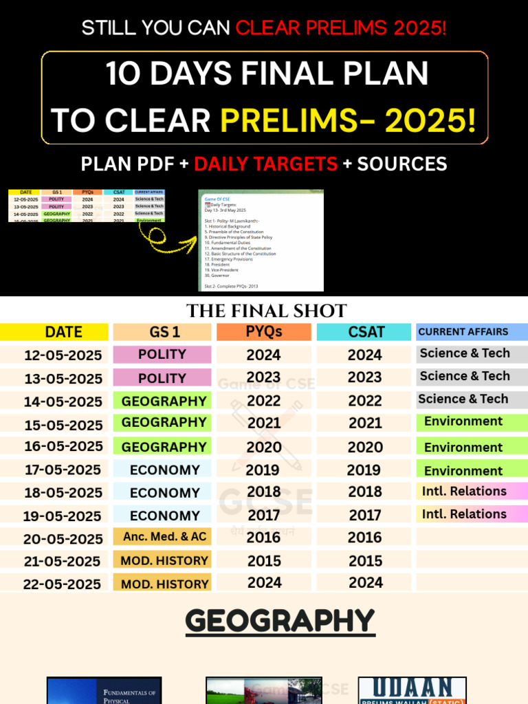 Final Plan For Prelims 2025 | PDF | Liberal Arts Education | Science