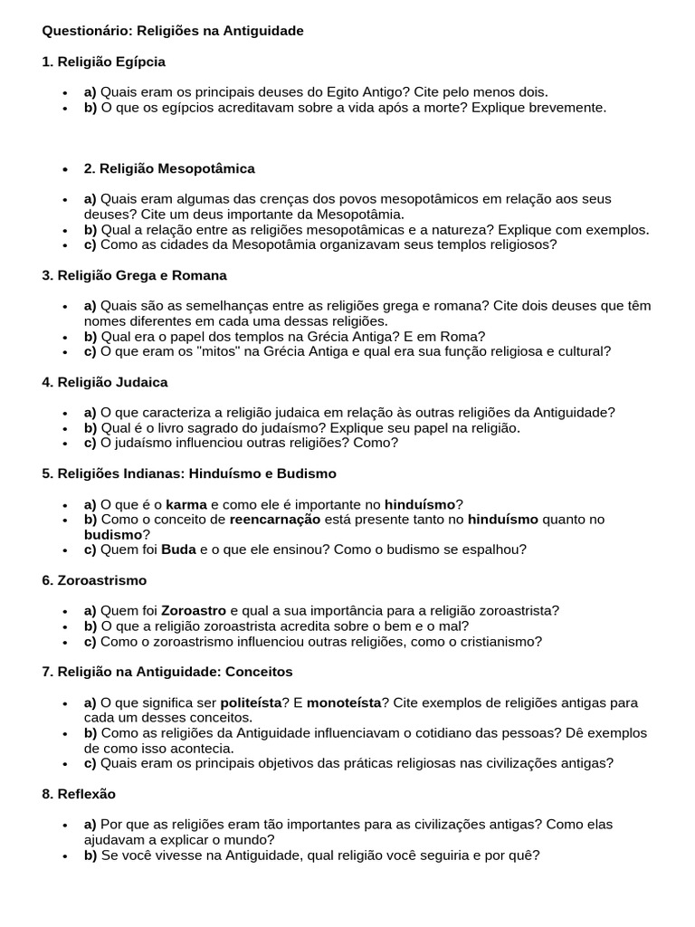 Questionário - Docx HISTORIA - CAP 2 e 3 | PDF | História Antiga ...
