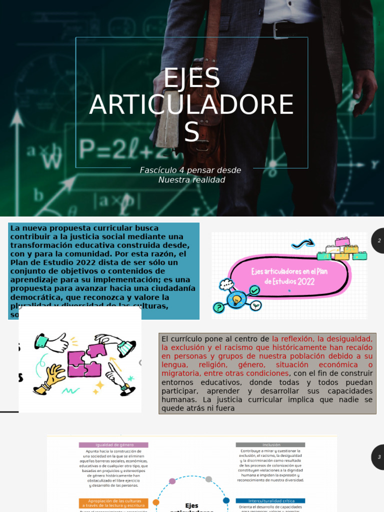 Ejes Articuladores de la NEM 2025 | PDF | Plan de estudios | Aprendizaje