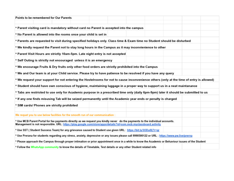 Parent Instructions 1 | PDF