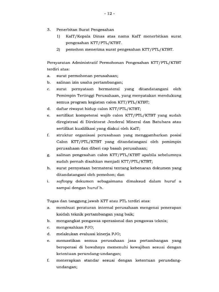 Persyaratan KTT | PDF