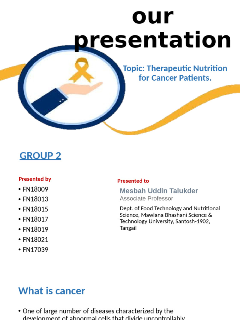 Group 2 Therapeutic Nutrition For Cancer Patients | PDF | Cancer ...