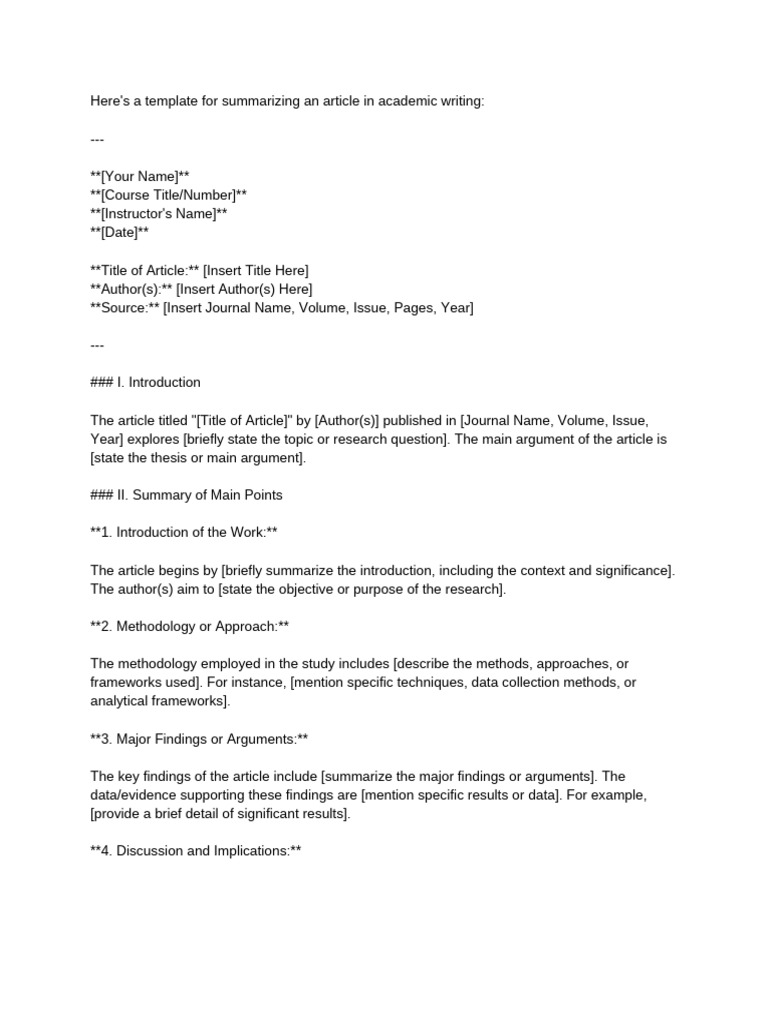 How To Summarize Academic Article | PDF | Methodology | Learning