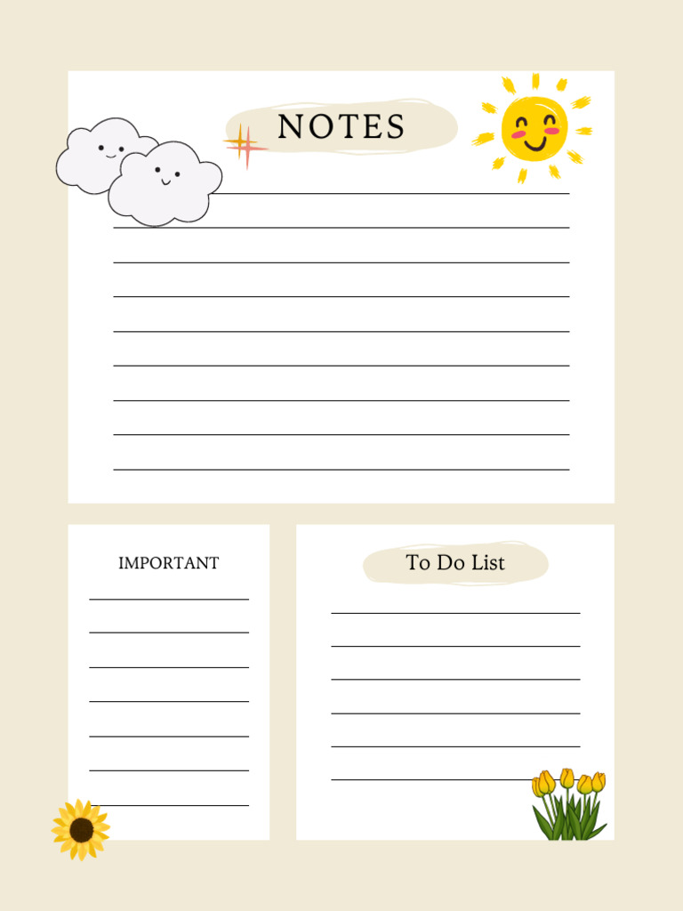 Cream Cute Minimalist Plan Notebook | PDF