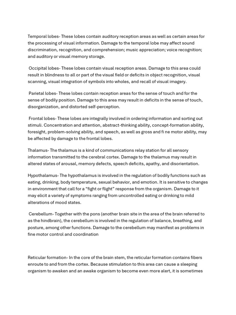 Brain Parts and Dysfunc | PDF | Endocrine System | Thyroid