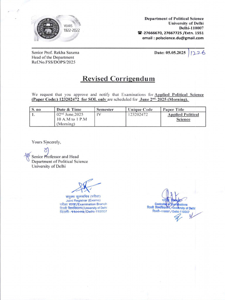 Corrigendum of M.A. Pol. Science Rev | PDF