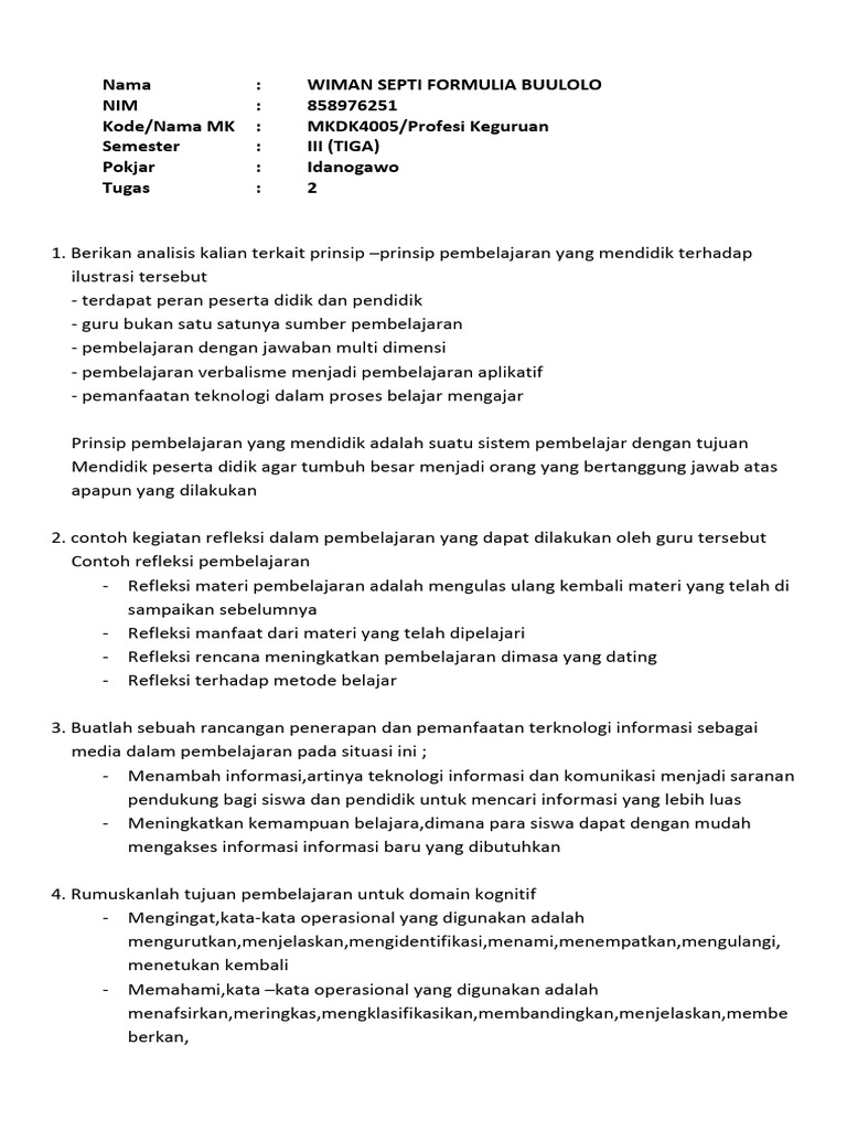Prinsip dan RPP Pembelajaran Efektif | PDF