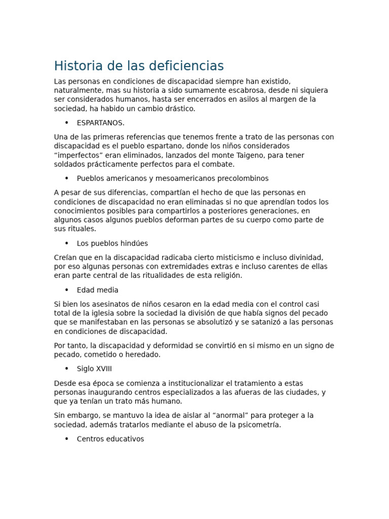 Espacios Inclusivos en la Historia de la Discapacidad | PDF | Invalidez ...