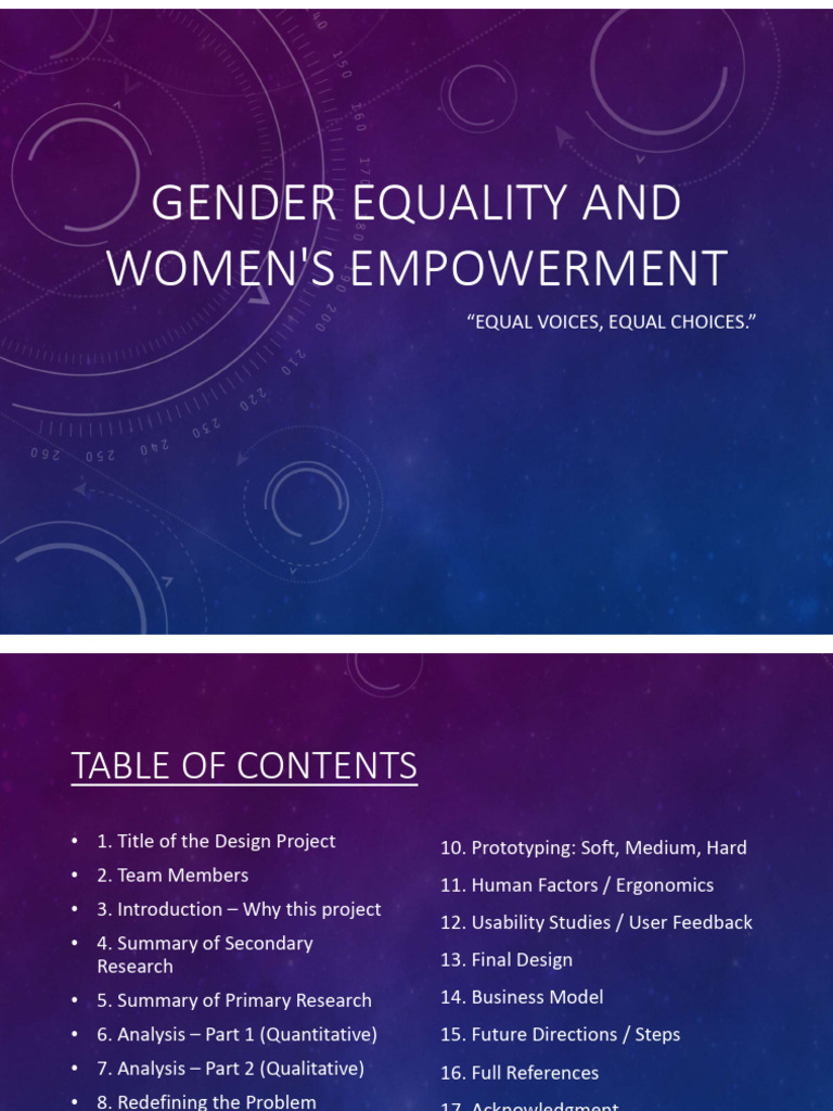 Gender Equality and Empowerment Strategies | PDF | Usability | Gender