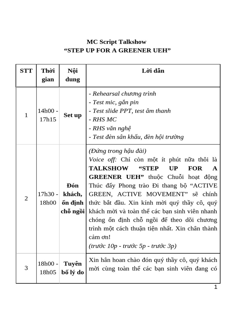 MC Script Talkshow | PDF