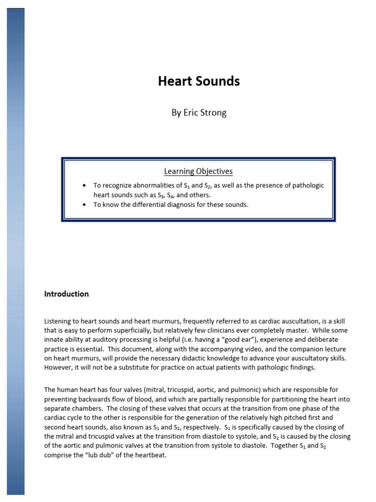 Understanding Heart Sounds and Murmurs | PDF | Heart Valve | Heart
