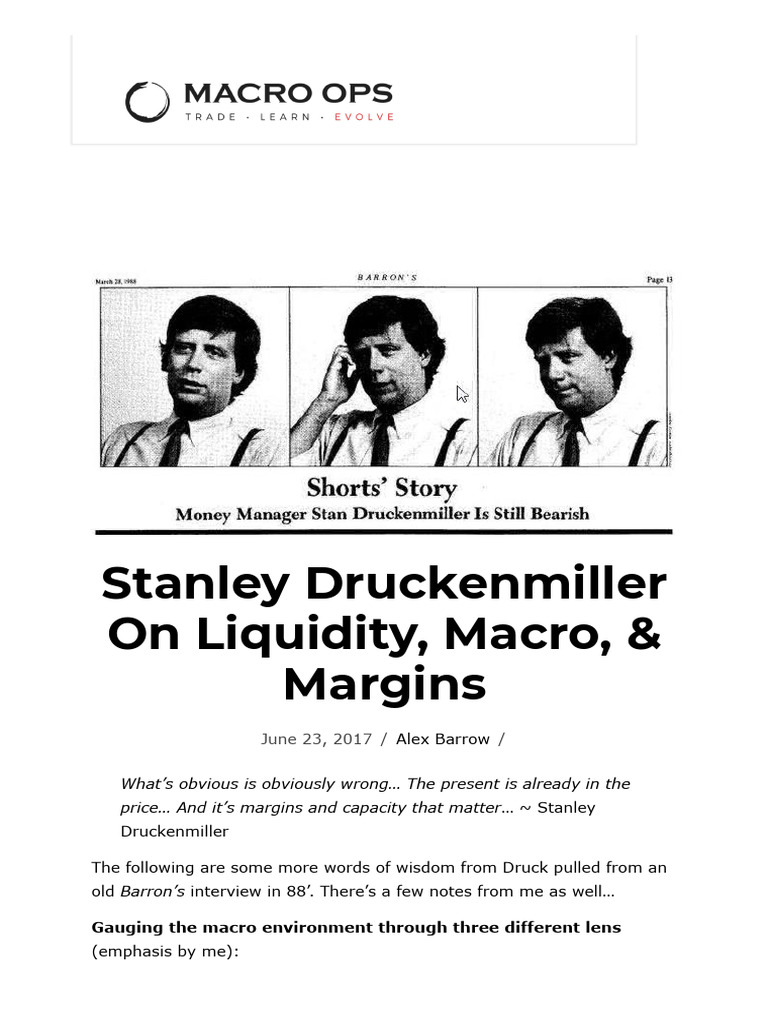 Stanley Druckenmiller | PDF | Stocks | Federal Reserve