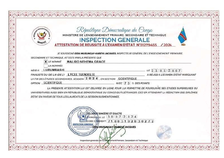 Attestation Complet | PDF