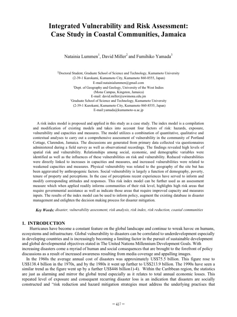 Coastal Risk Assessment in Jamaica | PDF | Risk | Risk Assessment