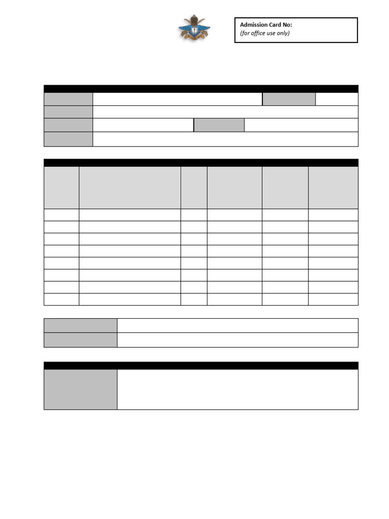 FOE EX 17 Repeat Examination Applicaiton Form | PDF