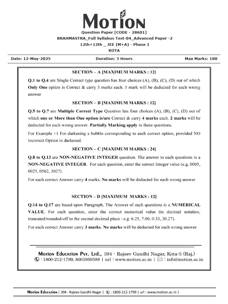 BTS - FST-04 - Paper - 2 - Advanced - Paper | PDF