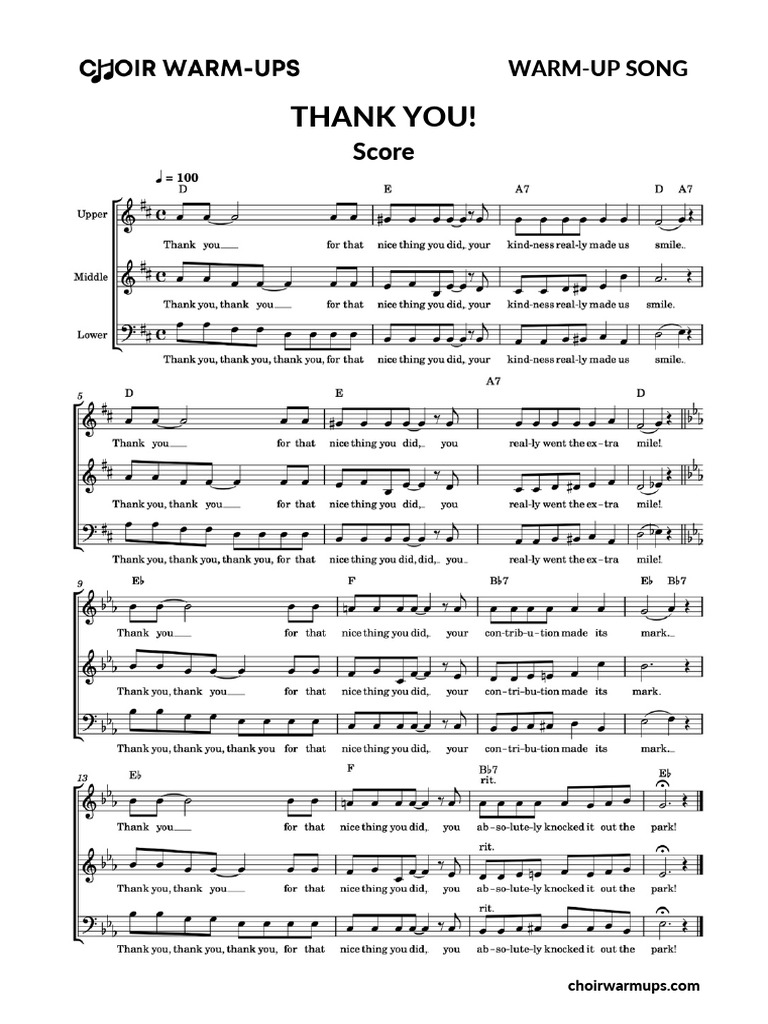 Thank You Score | PDF
