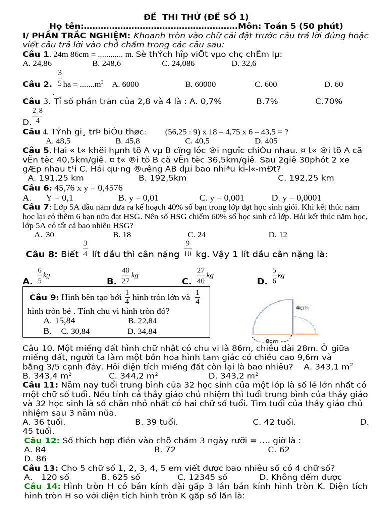 THI THỬ CÂU TRÚC ĐỀ 1 | PDF