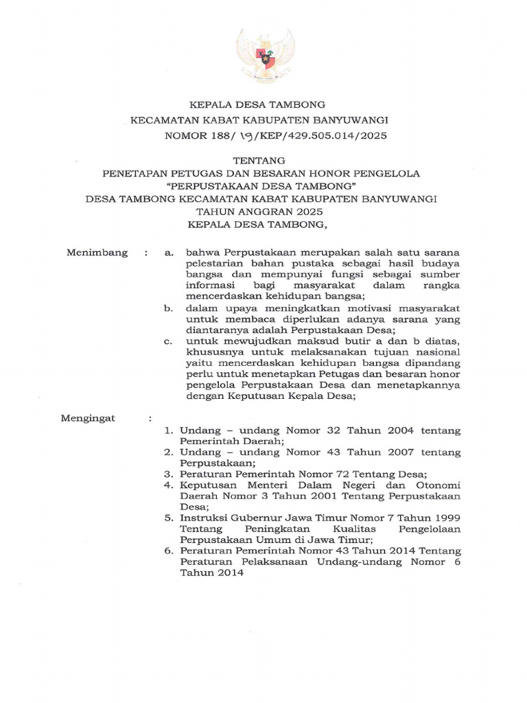 Petugas Pengelola Perpustakaan | PDF