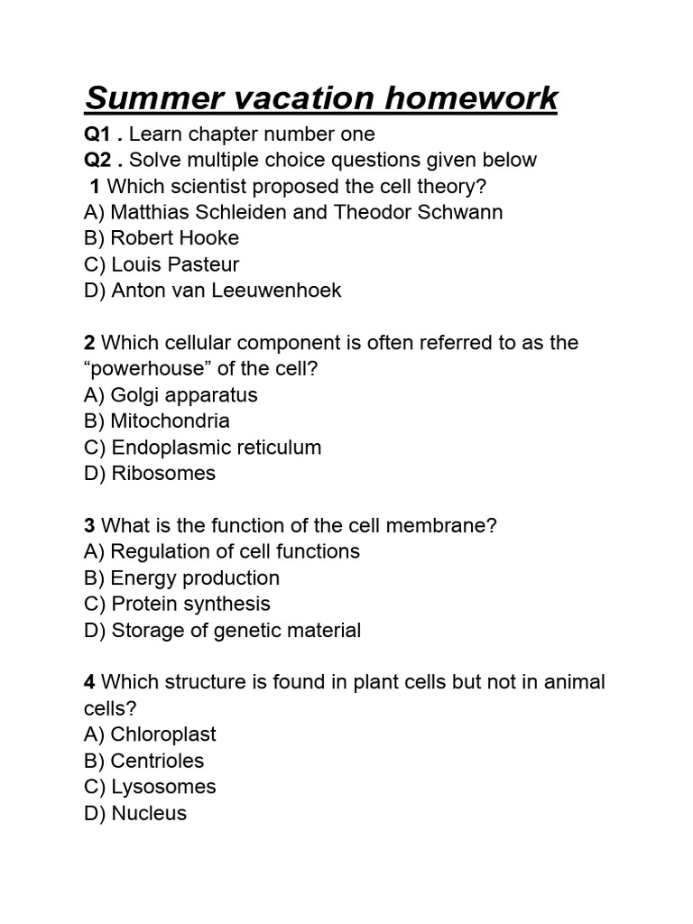 Biology Homework ???? | PDF