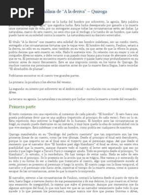Análisis de a la deriva | Muerte | Cuentos Análisis de a la deriva | Muerte | Cuentos
