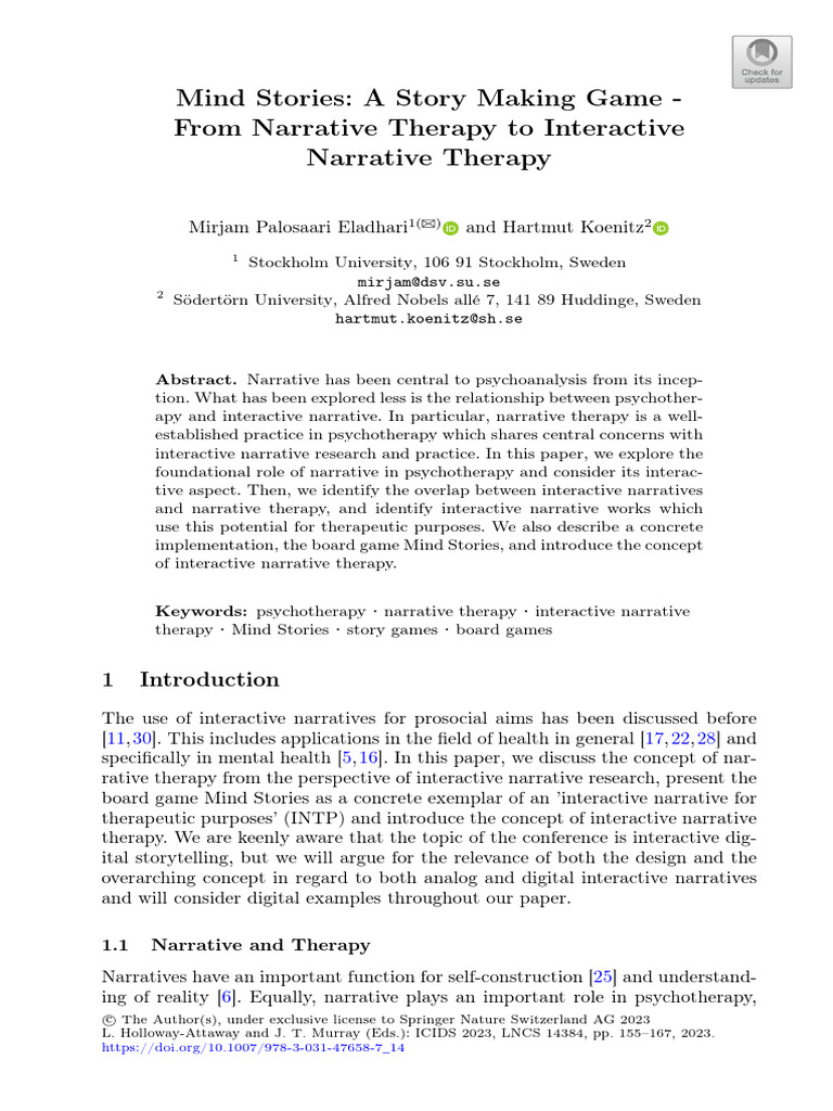 Interactive Narrative Therapy with Mind Stories | PDF | Psychotherapy ...