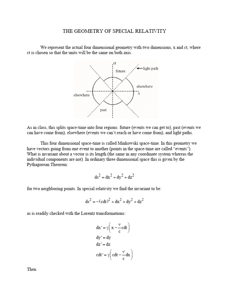 Spécial Relativity Geometry Pdf Spacetime Special Relativity