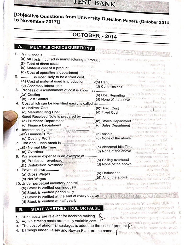 Costing Obj University | PDF