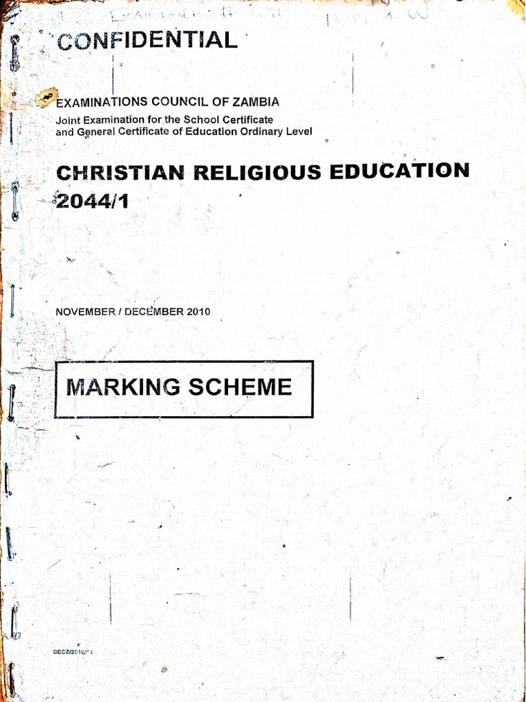RE 2044 Marking Key Nov Dec 2010 | PDF