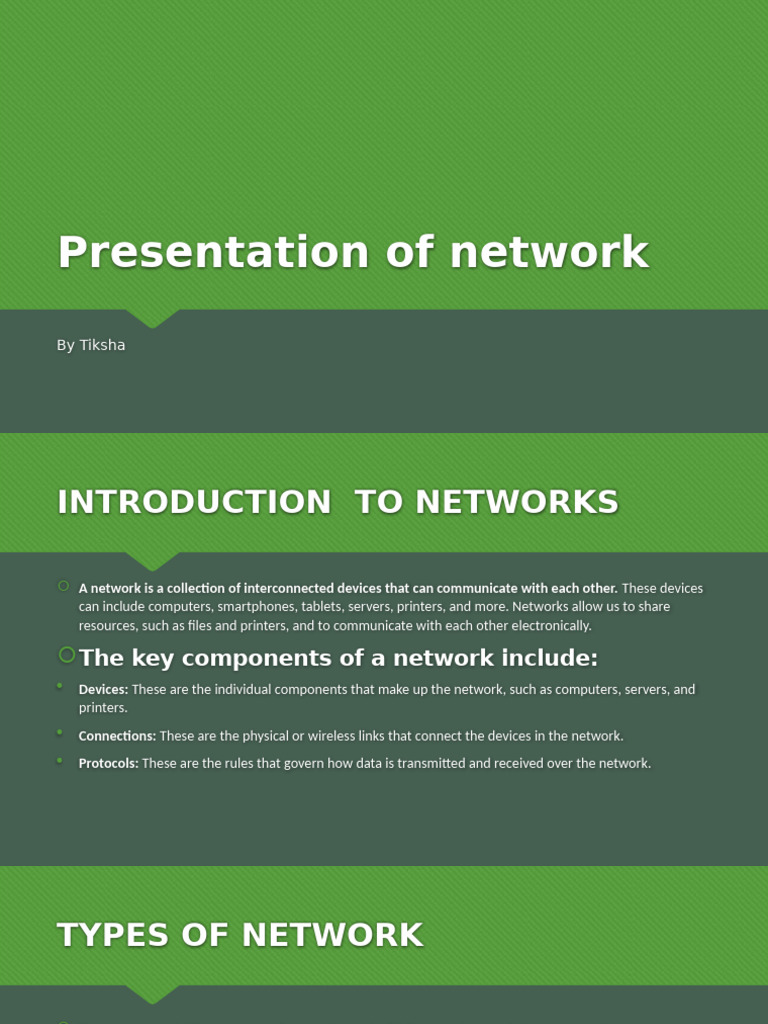 Presentation of Network | PDF | Computer Network | Network Topology