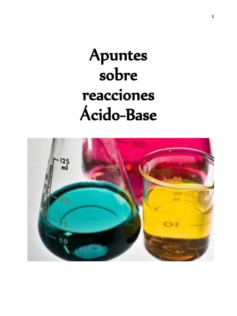 Apuntes Sobre Reacciones ÁcidoBase PDF Ácido Ph