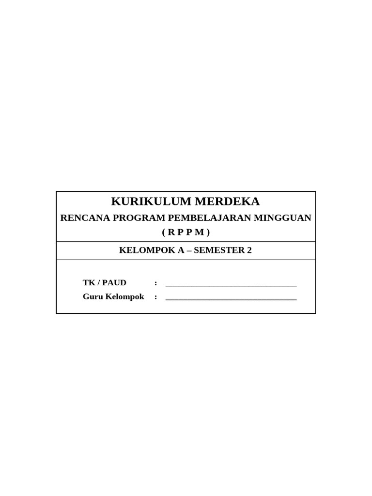 RPPM TK A Kurikulum Merdeka Smt2 (2) - Revisi | PDF