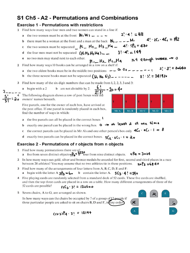 S1 Ch5 A2 Permutations and Combinations | PDF