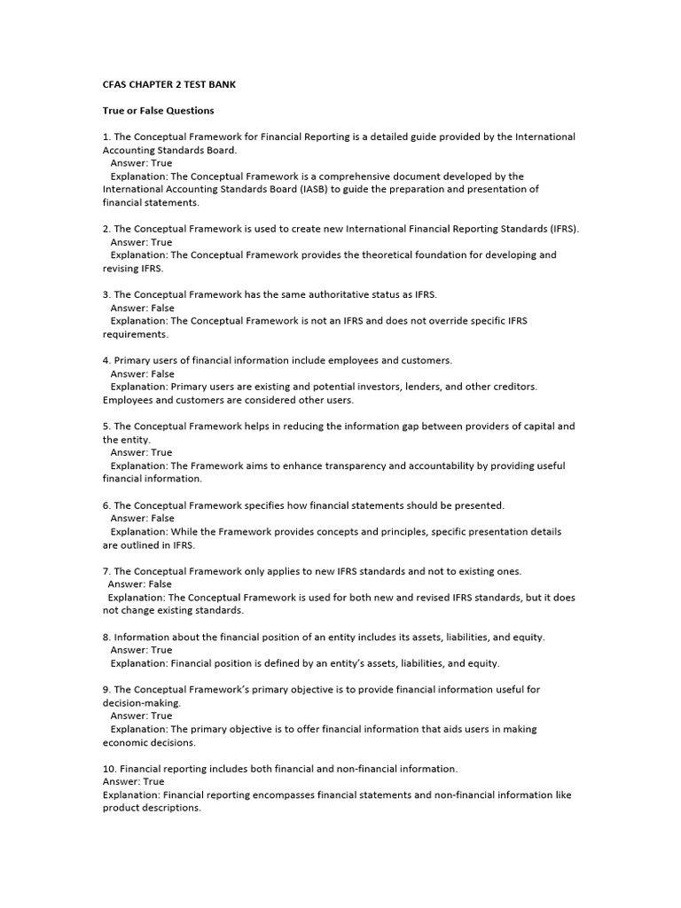 CFAS Chapter 2 Test Bank Overview | PDF | International Financial ...