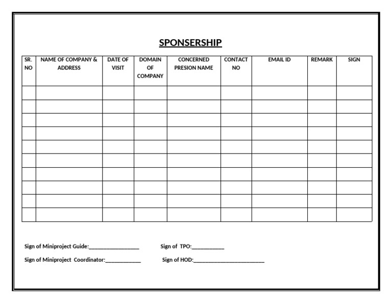 9 Sponsership | PDF