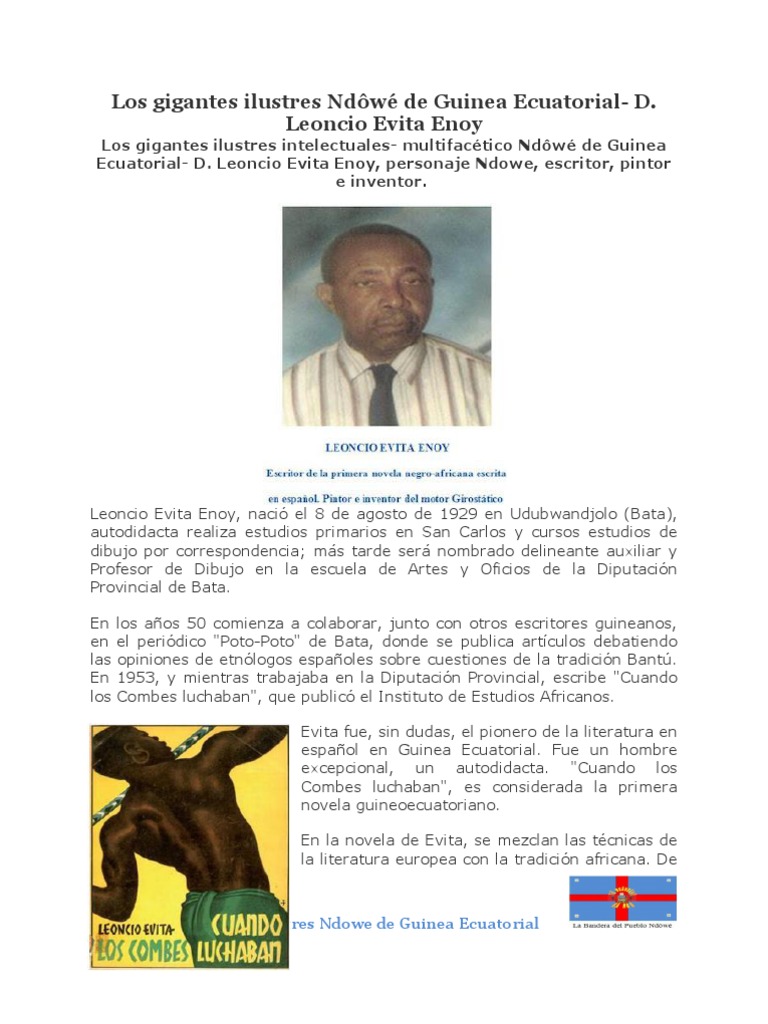 Los Gigantes Ilustres Ndôwé de Guinea Ecuatorial D. Leoncio Evita