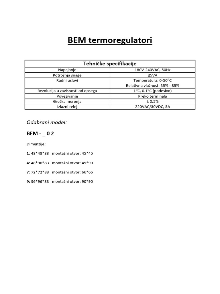 Bem Uputstvo | PDF