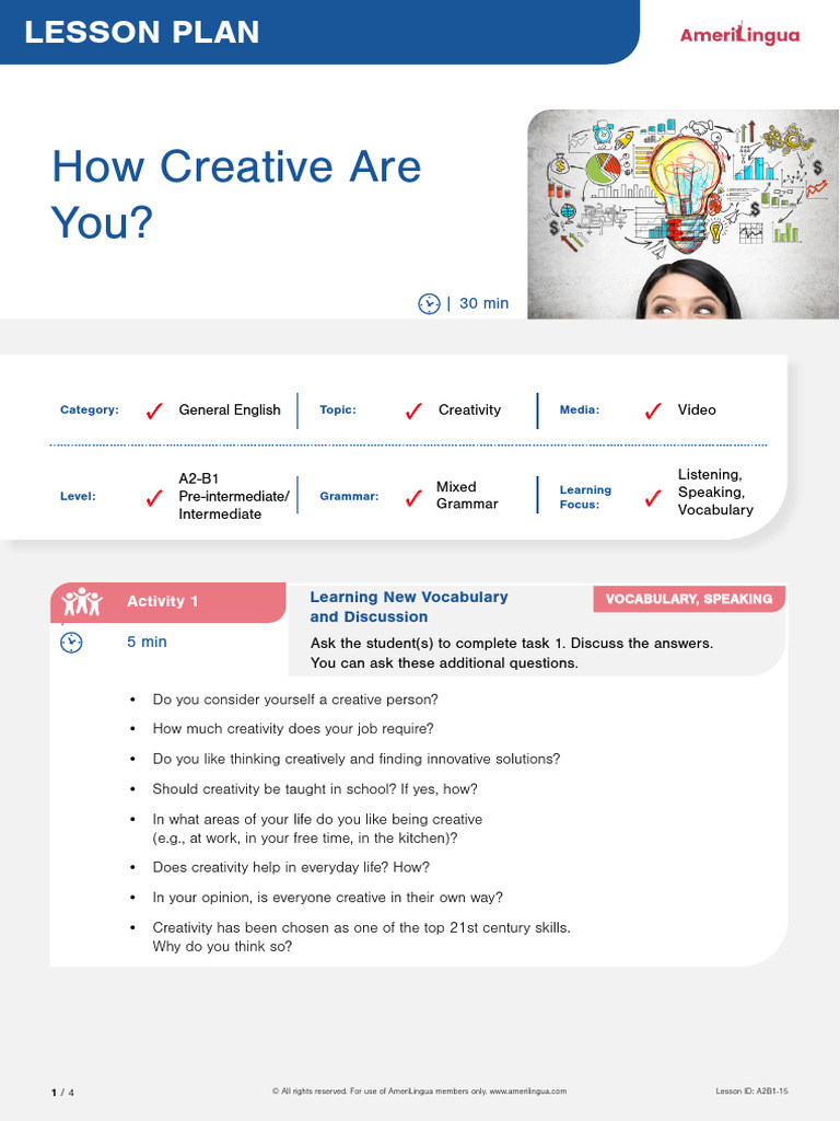 Creativity in English Learning | PDF | Creativity | Vocabulary
