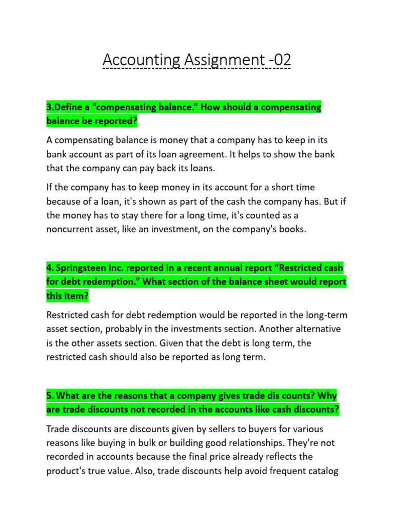 Accounting Assignment 02 | PDF | Loans | Bad Debt