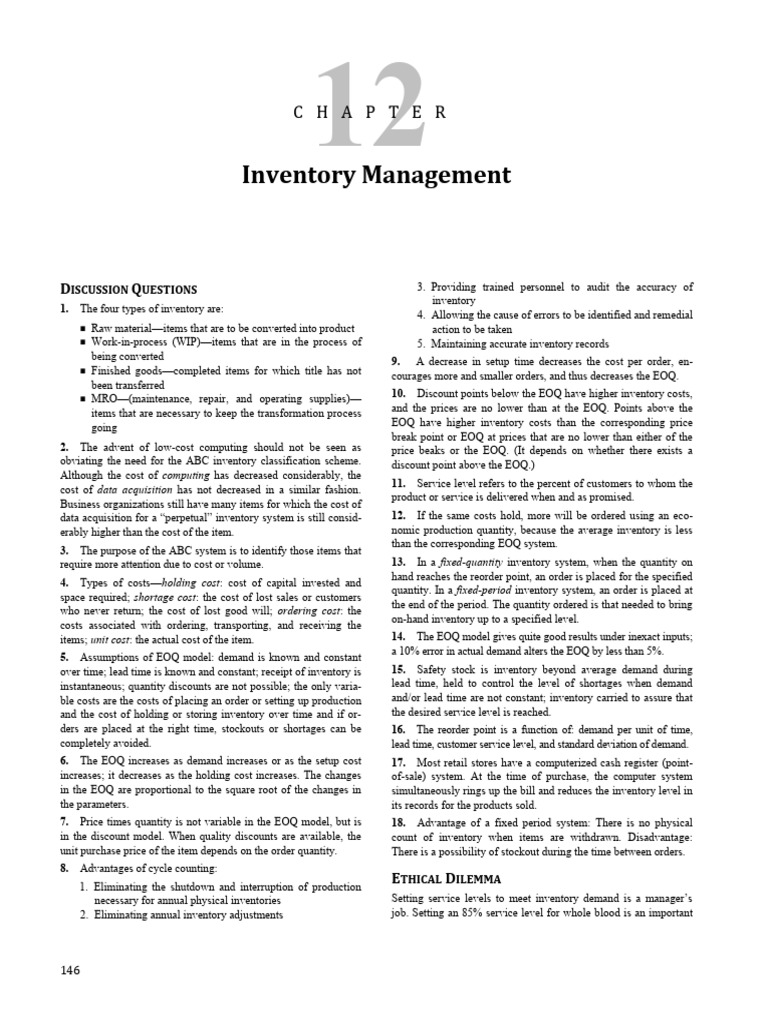 Inventory Management Essentials Guide | PDF | Inventory | Production ...