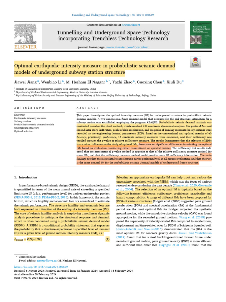 21-2024-Optimal earthquake intensity measure in probabilistic seismic ...