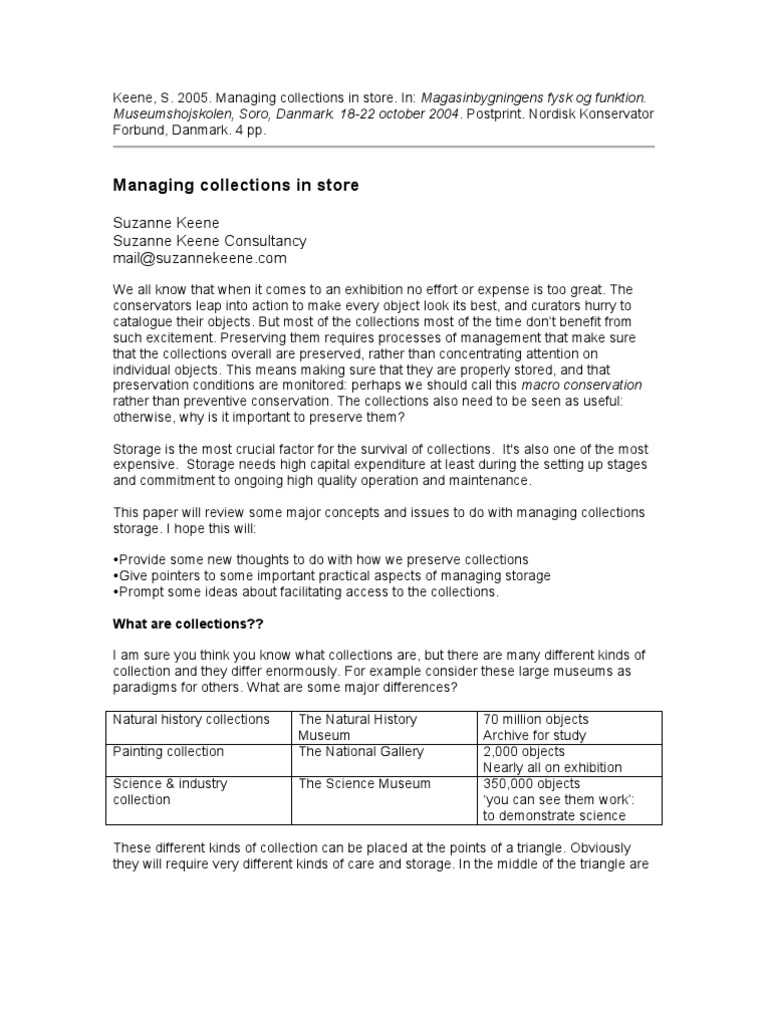 Museum Collection Management | PDF | Collections Care | Museum