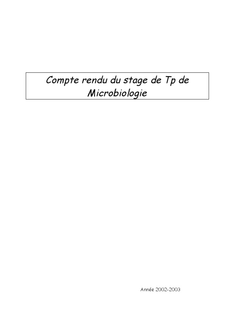Compte Rendu Tp Analyse Microbiologique Du Lait Compte Rendu Du TP de Microbiologie | PDF | Milieu de culture | Pénicilline