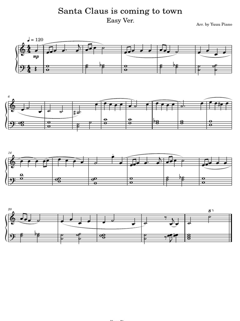 Santa Claus Is Coming To Town (Easy Ver.) | PDF
