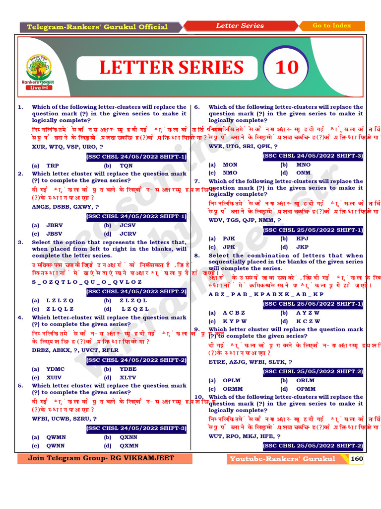 Letter Series Completion Patterns | PDF